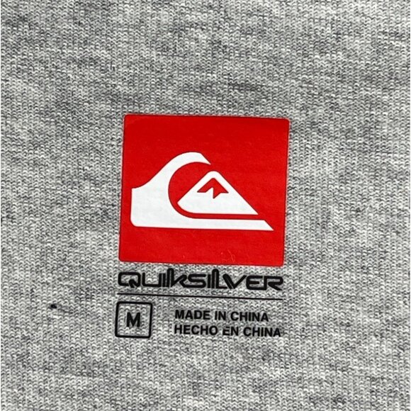 Quiksilver Mens Medium T-Shirt Kauai Heather Gray Logo Print Cotton Crew Neck - Picture 5 of 14
